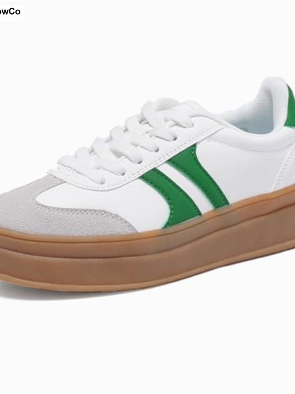 Women's Platform Sneakers Suede Leather Thick Sole Lace-Up Comfort Walking